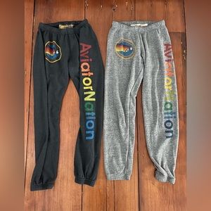 Aviator Nation Bundle LOGO NAME Sweatpants Lot SZ XS